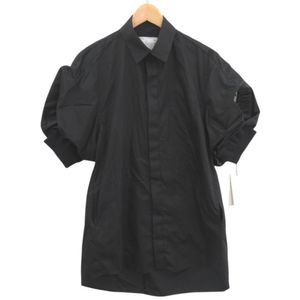 Like New Sacai Cotton Poplin × Nylon Twill Dress 24-07097 Size 2 Black Docking Shirt Black 0364 [Used] Sacai