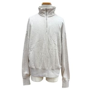 Excellent condition ▼ PRADA 25AW UJL39C 100% Cotton Logo Print Half-Zip Pullover Sweatshirt Gray XL Authentic Men's