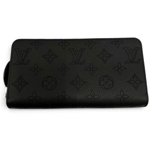 Mint condition☆ LOUIS VUITTON M61867 Zippy Wallet Mahina Leather Round Zip Long Wallet Black Made in France Women's Comes with Box and Dust Bag