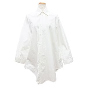 Mint condition △ LOEWE S540Y09XH7 100% Cotton Anagram Embroidery Trapeze Long Sleeve Shirt White Size 32 Made in Italy Authentic Women's