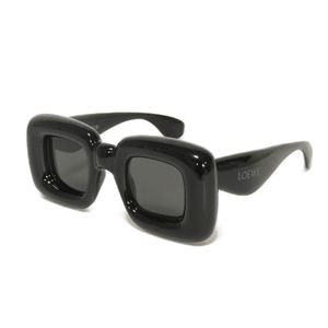 중고 LOEWE 로에베 인플레이티드 스퀘어 나일론 벌룬 로고 아세테이트 블랙 선글라스 LW40098I