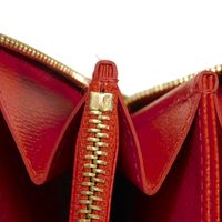 중고 LOUIS VUITTON 루이비통 지피 월렛 쿠사마 야요이 브라운 레드 라운드 지퍼 컴파트먼트 지폐 지갑 카드 지갑 동전 지갑 구형 모노그램 펌킨 도트 루즈 장지갑 M60450