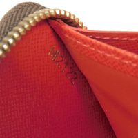 중고 LOUIS VUITTON 루이비통 지피 월렛 쿠사마 야요이 브라운 레드 라운드 지퍼 컴파트먼트 지폐 지갑 카드 지갑 동전 지갑 구형 모노그램 펌킨 도트 루즈 장지갑 M60450
