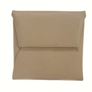 Pre-owned HERMES Bastia Epsom calfskin greige snap button flap wallet; unused Veau Epsom Etoupe coin case.