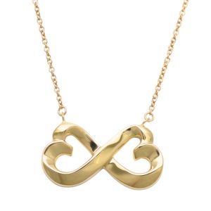 TIFFANY & Co. 더블 러빙 하트 목걸이 K18 옐로우 골드 약 5.9g 【중고】