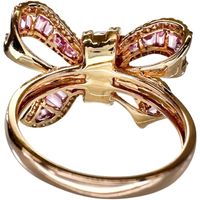 Size 12 RIBON Design Ring with 1.55ct Pink Sapphire and 0.45ct Diamonds, K18PG Pink Gold, 5.2g, Women's [Pre-owned]