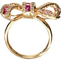 Size 12 RIBON Design Ring with 1.55ct Pink Sapphire and 0.45ct Diamonds, K18PG Pink Gold, 5.2g, Women's [Pre-owned]