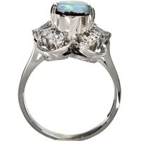 Size 11, Boulder Opal 2.28 ct, Diamond 0.51 ct, Platinum 900, 8.7g, Women's Ring [Pre-owned]