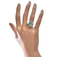 Size 11, Boulder Opal 2.28 ct, Diamond 0.51 ct, Platinum 900, 8.7g, Women's Ring [Pre-owned]