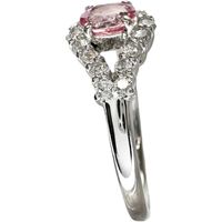 Size 14.5, Fancy Color Sapphire (Pinkish) 0.492ct, Diamond 0.31ct, Ring, Pt900 Platinum, 4.4g, Women's [Used]