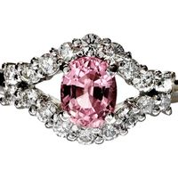 Size 14.5, Fancy Color Sapphire (Pinkish) 0.492ct, Diamond 0.31ct, Ring, Pt900 Platinum, 4.4g, Women's [Used]