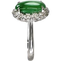 Size 12, Jadeite 2.016ct, Diamond 0.64ct, Ring, K18WG White Gold, 4.3g, Women's [Used]