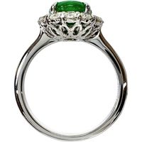 Size 12, Jadeite 2.016ct, Diamond 0.64ct, Ring, K18WG White Gold, 4.3g, Women's [Used]