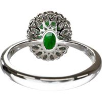 Size 12, Jadeite 2.016ct, Diamond 0.64ct, Ring, K18WG White Gold, 4.3g, Women's [Used]