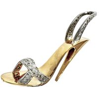 High heel motif diamond 0.17ct pendant top, K18 gold/Pt900 platinum, 5.2g, women's. [Used]