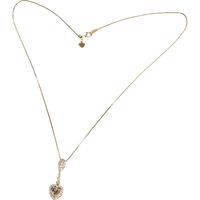 Braun diamond (heart shape) 0.32ct, diamond 0.25ct necklace, K18PG pink gold, 3.8g, 45cm, women's. [Used]