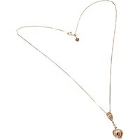 Braun diamond (heart shape) 0.32ct, diamond 0.25ct necklace, K18PG pink gold, 3.8g, 45cm, women's. [Used]