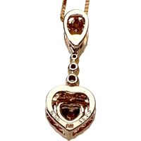 Braun diamond (heart shape) 0.32ct, diamond 0.25ct necklace, K18PG pink gold, 3.8g, 45cm, women's. [Used]