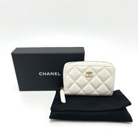 CHANEL Matelassé Coco Mark Classic Zip Coin Case