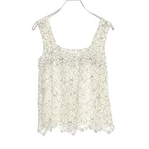 [Used] Chanel CHANEL Floral Lace Sleeveless Cotton Rayon Sleeveless Women's Used B