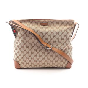 [중고] Gucci 구찌 숄더백 G 캔버스 쉐리 라인 308930 베이지/브라운/그린 캔버스 레더 숄더백 여성용 Used B