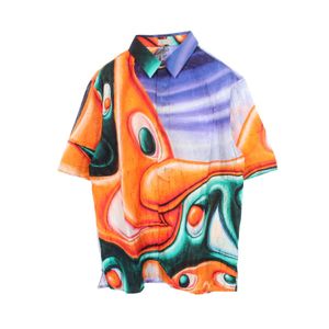 [Used] Dior x Kenny Schaf Short-Sleeve Silk Cotton Shirt for Men (Used A)