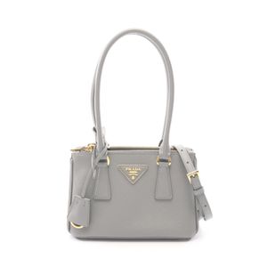 【中古】 プラダ PRADA ハンドバッグ ガレリア SAFFIANO LUX 2WAY 1BA906 グレー サフィアーノレザー グレー ガレリア 2way トートバッグ ミニ レディース Used A