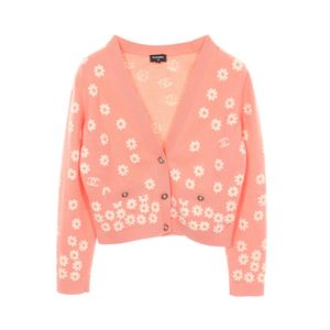 [Used] Chanel CHANEL Cardigan Coco Mark Flower Lion Button P42451 Pink Cashmere Cardigan Lion Button Women's Used A