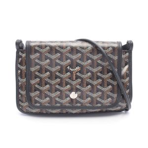 【二手】 GOYARD Plume 手拿包皮夾單肩包 PLUMET PMLTY01CL01P 黑色/ブラウン/白色 PVC塗層帆布皮革 Plume 手拿包皮夾