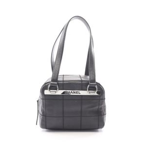 [Used] Chanel CHANEL Tote Bag Chocolate Bar Black Caviar Skin (Grained Calf) Chocolate Bar Mini Boston Bag Women's Used A