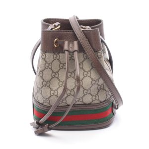 [중고] Gucci 구찌 숄더백 오피디아 미니 버킷백 GG 수프림 55062096I3B8745 PVC 코팅 캔버스 레더 숄더백 여성용
