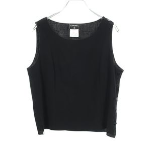 [Used] Chanel CHANEL Tank top with Coco Mark Buttons P12418V07184 Wool Tank top Women's Used A