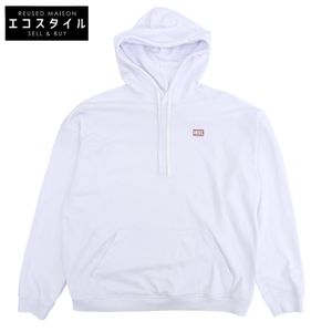 Diesel back print logo hoodie top for men, white, size XXL (used)