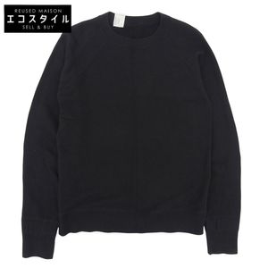 N.Hollywood Cotton Boat Neck Long Sleeve Sweatshirt Top for Men, Black, Size 38 (Used)