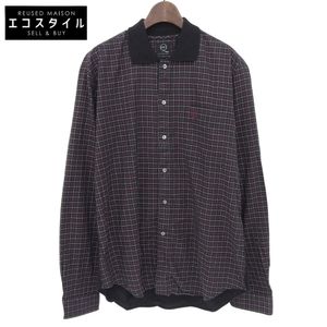McQ Check Long-Sleeve Shirt with Embroidered Logo, Men's Navy, Size 50 (290451 RX512 50) [Used]