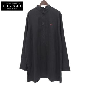 Gravalo Men's Long-Sleeve Henley Neck Linen Top, Black, Size L (Used) - Excellent Condition
