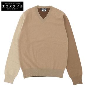 Comme des Garçons Homme Deux Light Braun x Braun Pattern V-Neck Knit Wool Top Men's SS [Used]