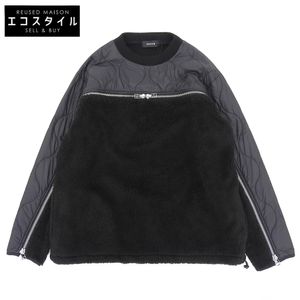 ZUCCA Quilted Boa Fleece Top, Men's, Black, Size M (Used)