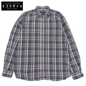 Etro, excellent condition, cotton check shirt, men's top, gray, size 42, 102-16376-3424 [Used]
