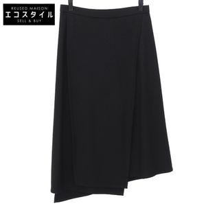Helmut Lang 羊毛前開衩 Henkei 半身裙，女款，黑色，M 碼，16-7307530-050-904（二手）