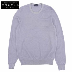 Drumohr Merino Wool Crew Neck Pullover Knit Top, Men's, Light Blue, Size 48 (Used)