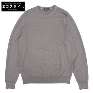 Drumohr Merino Wool Crew Neck Pullover Knit Top, Men's Braun , Size 48 (Used)