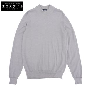 Drumohr Merino Wool High Neck Pullover Knit Top, Men's, Light Gray, Size 48 (Used)