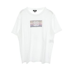[Used] Chanel CHANEL Short-Sleeve T-Shirt Coco Mark Rhinestone White Cotton T-Shirt Women's Used A