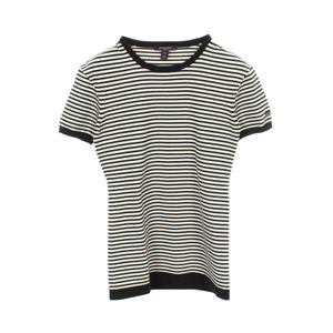 [Used] Louis Vuitton LOUIS VUITTON Knit Border Short Sleeve RW211B D68 FKKM98 White Cashmere Cotton Border Knit Women's Used A