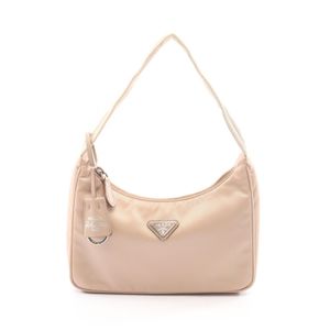 【中古】 プラダ PRADA ハンドバッグ Re-Edition 2000 ミニバッグ ベージュ ナイロン サフィアーノレザー トライングルロゴ ショルダーバッグ レディース 未使用