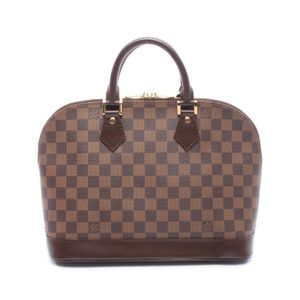 【二手】LOUIS VUITTONAlma Damier Ebene 手提包 N51131 PVC塗層帆布皮革 Alma 女士二手 A