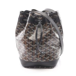 【二手】 GOYARD Flo 單肩包，黑色/ブラウンPVC 塗層帆布皮革，Petit Flo 法國包，女士，二手