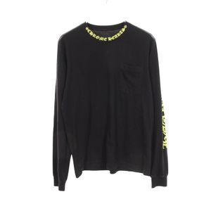 [Used] Chrome Hearts Long-Sleeve T-Shirt with Neck Logo, Arm Logo, and Pocket, Cotton, Men's, Used B