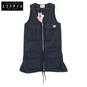 Miu Miu 【Like New/Domestic Authentic/2023 Model】MF5279 Technical Fabric Mini Dress Front Zip Mini Dress Size 38【Used】